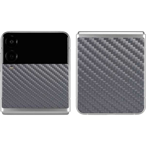 Silver Carbon Fiber Specialty Texture Material Galaxy Z Flip4 5G Skin